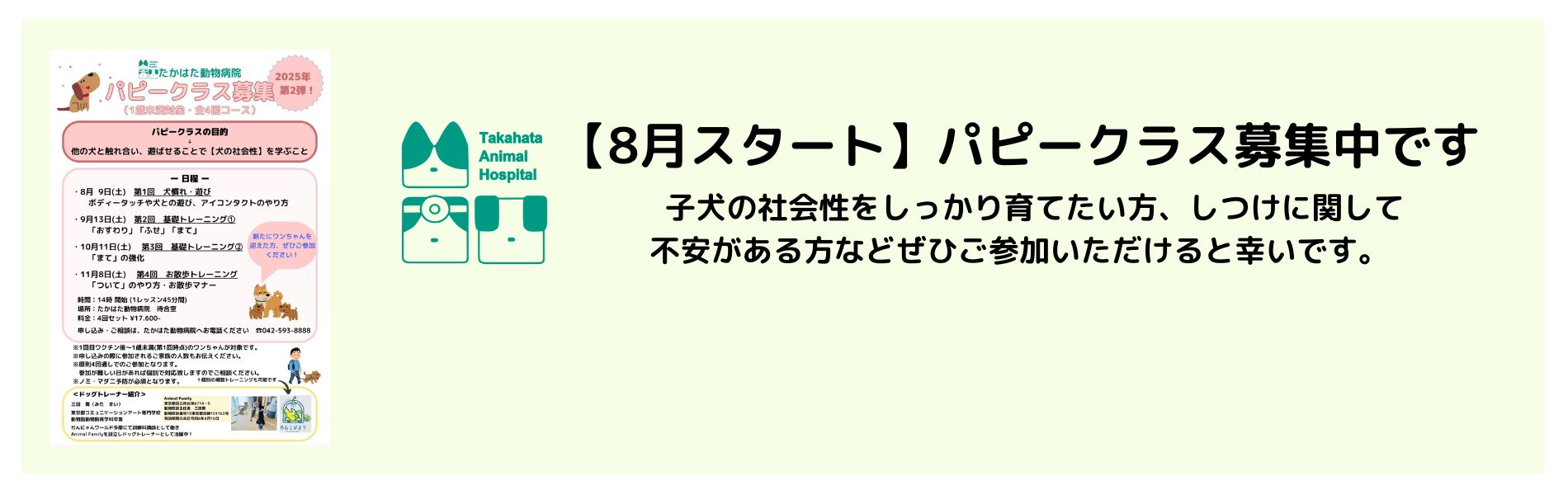 たかはた動物病院　春の健康診断